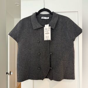 NWT Zara Charcoal Sweater Jacket / size M